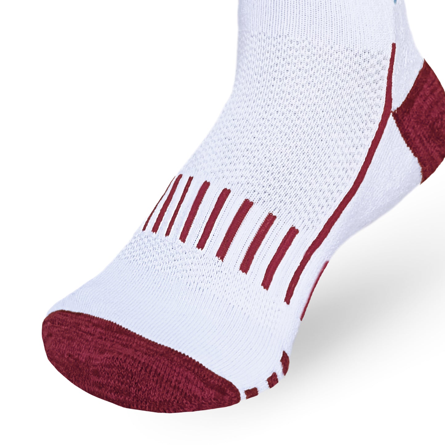 Pack of 3 - White Red Mesh | Champion Series Performance Badminton Socks Ankle Length