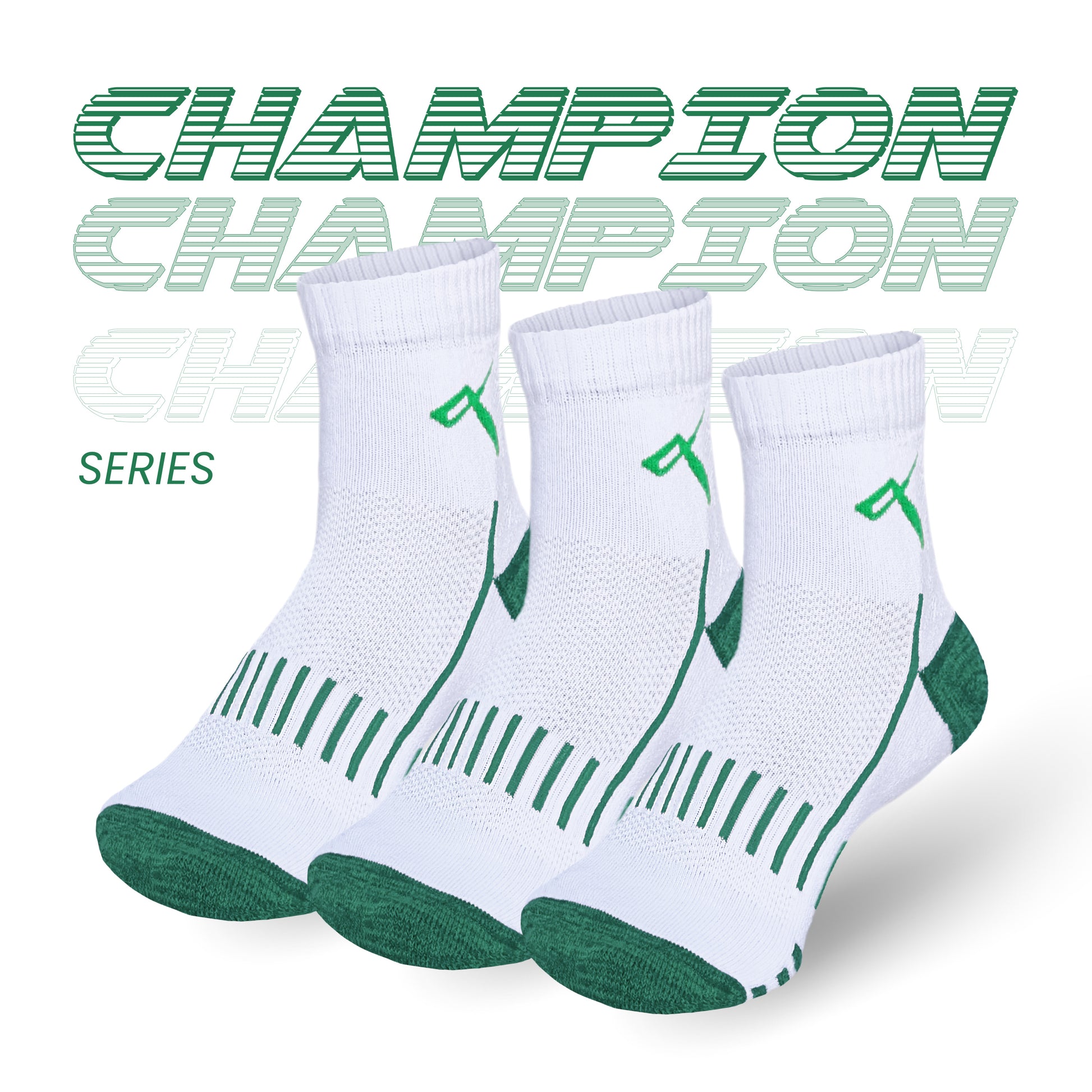 Buy sports socks pack of 3 online India, ankle-length cushioned design champion series