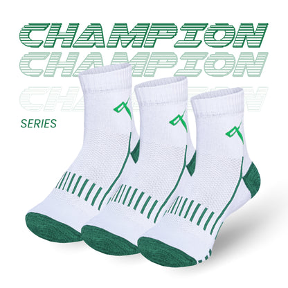 Buy sports socks pack of 3 online India, ankle-length cushioned design champion series