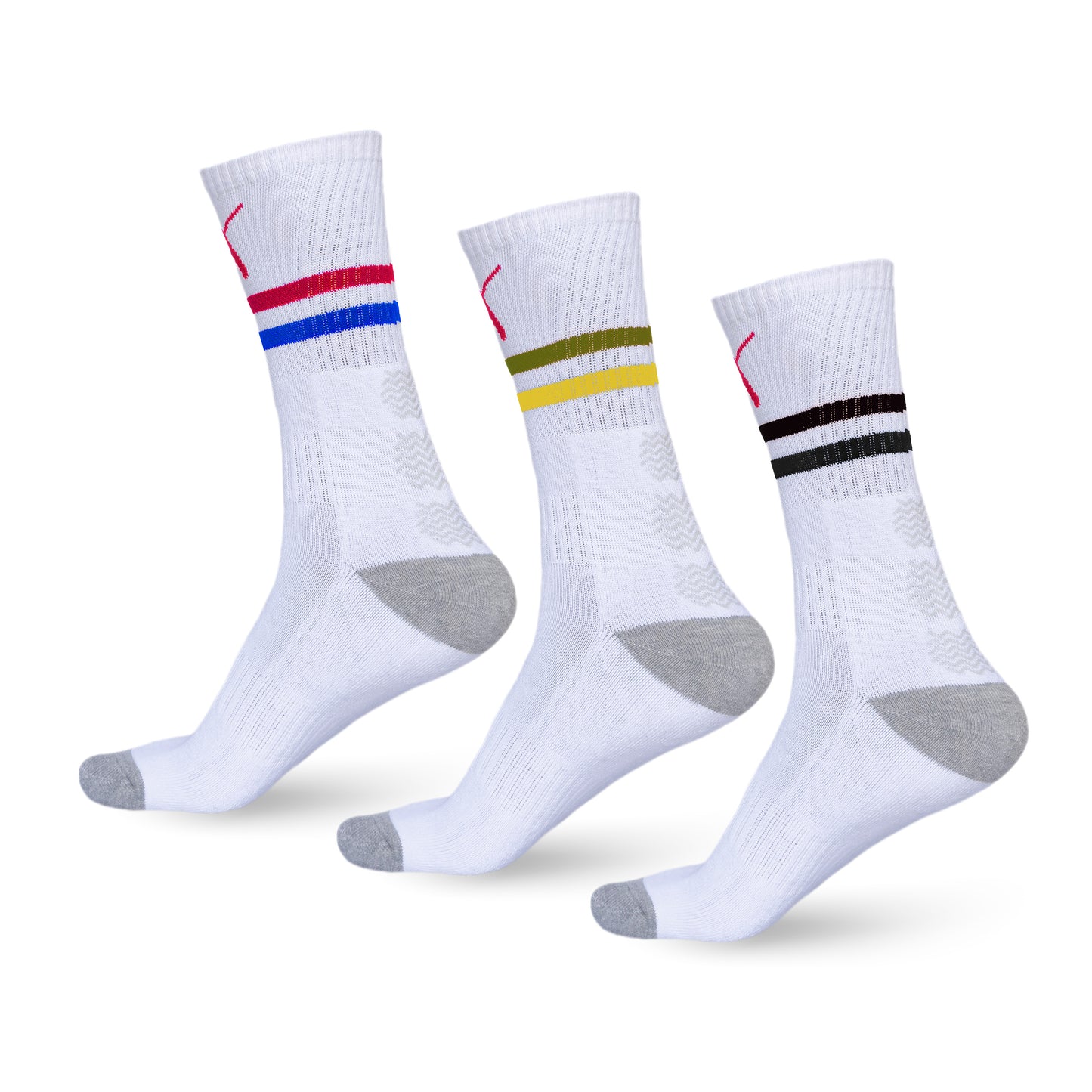 Pack of 3 - Multicoloured | Champion Series Performance Tennis Socks Crew Length