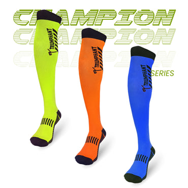 Pack of 3 - Multicoloured | Champion Series Performance Hockey Socks Knee High Length