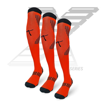 Pack of 3 - Red | X Series Performance Football Socks Knee High Length