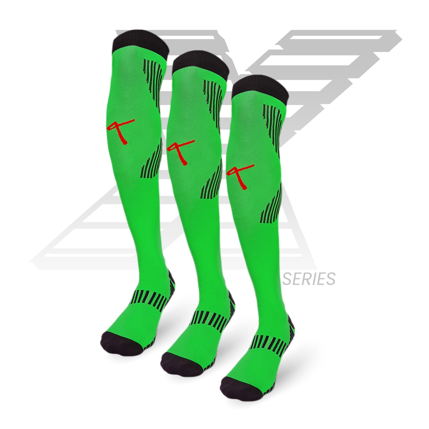 Pack of 3 - Green | X Series Performance Football Socks Knee High Length
