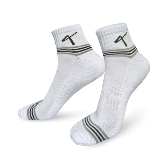 Fill view of the Triumphant Sports Specialised Activewear Socks Champion Series Ankle Length White Green