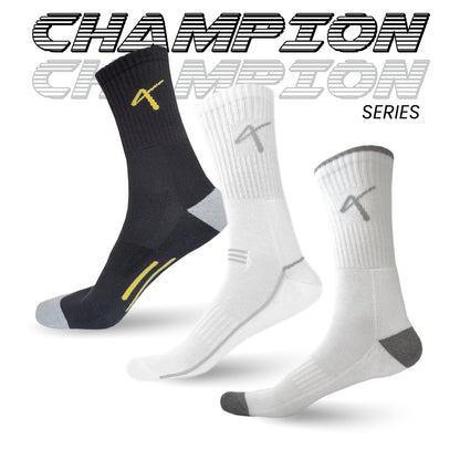 Pack fo 3 Mulricolour series name of the Triumphant sports Champion Series Performance Cricket Socks Crew Length