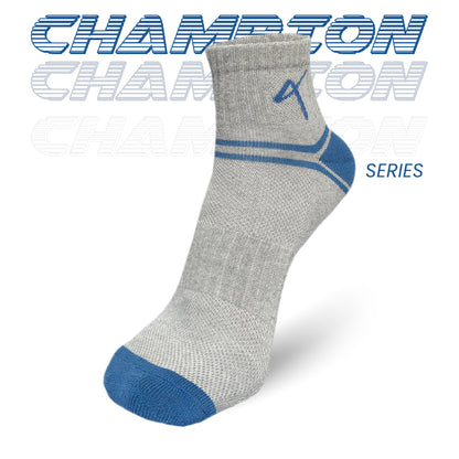 Series Name of the Triumphant Sports Specialised Activewear Socks Champion Series Ankle Length Grey Blue