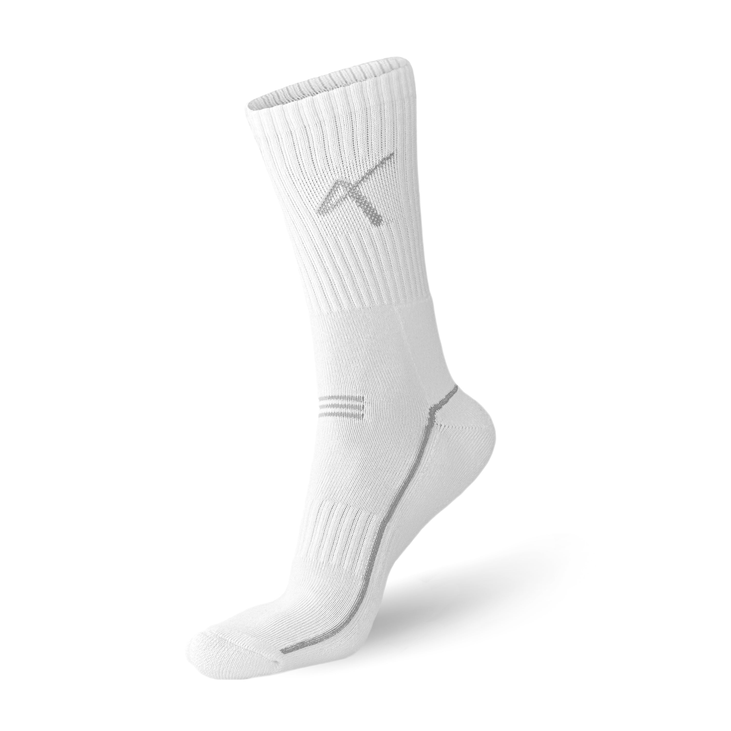 Front View of the Triumphant sports Champion Series Performance Cricket Socks Crew Length White