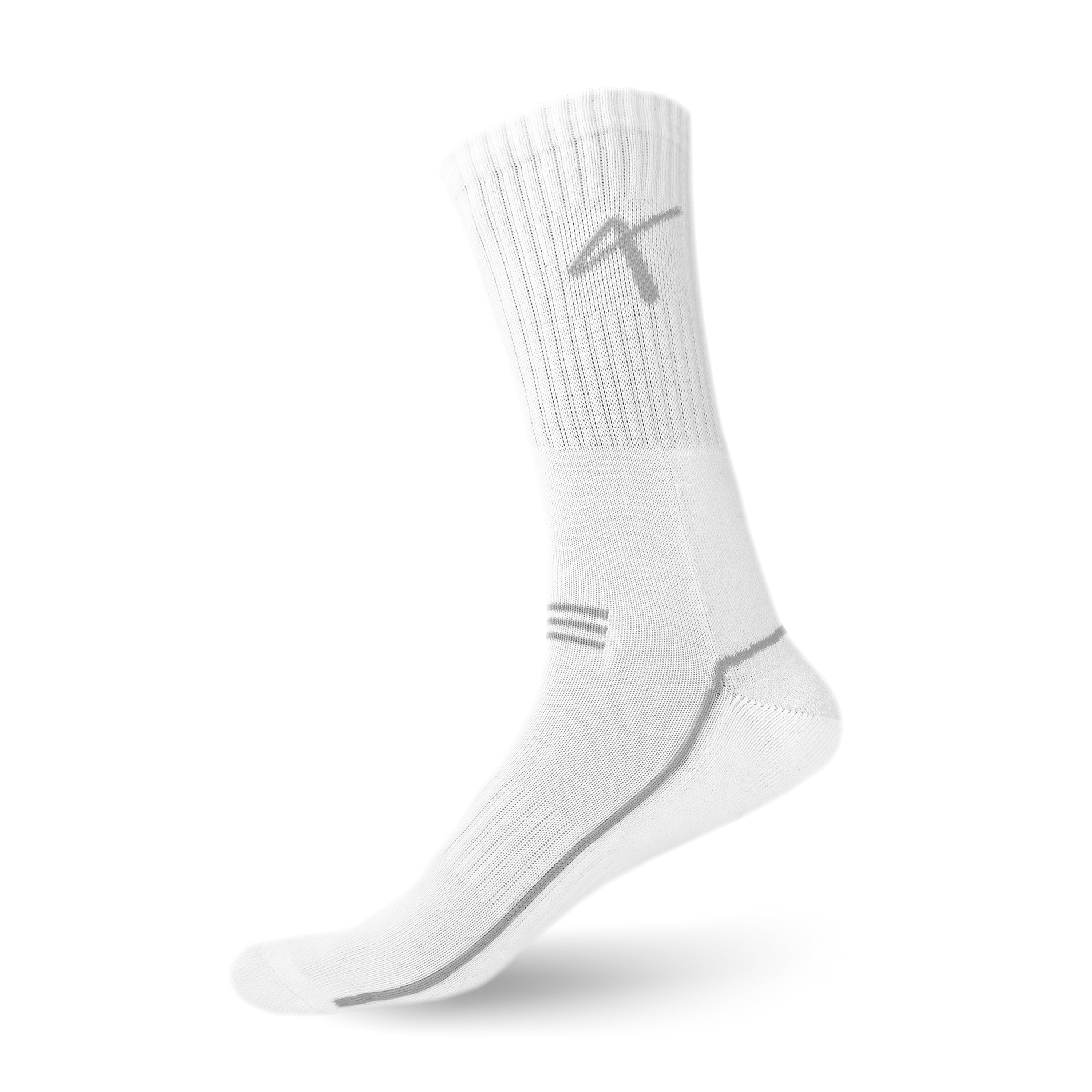 Side View of the Triumphant sports Champion Series Performance Cricket Socks Crew Length White