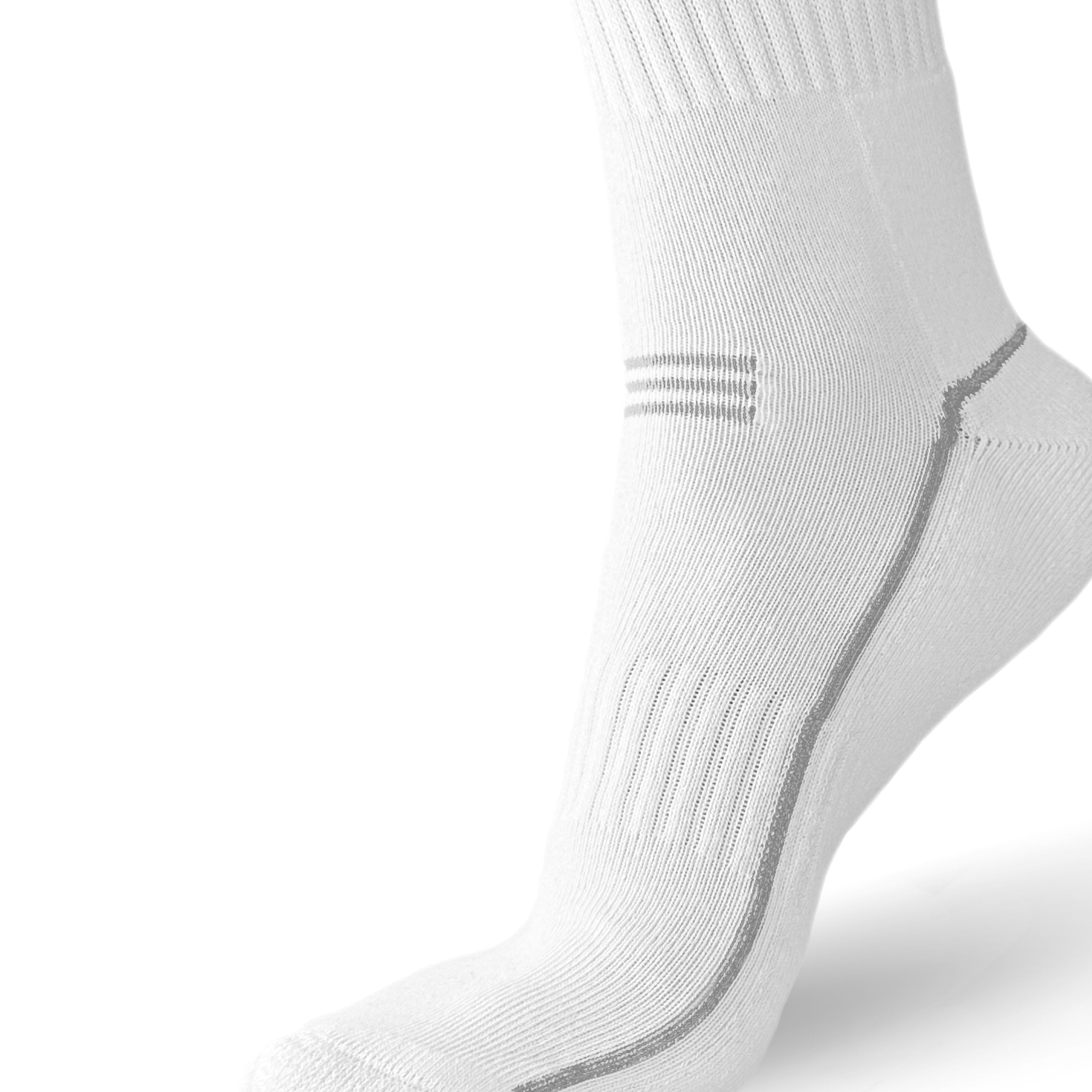 Foot View of the Triumphant sports Champion Series Performance Cricket Socks Crew Length White