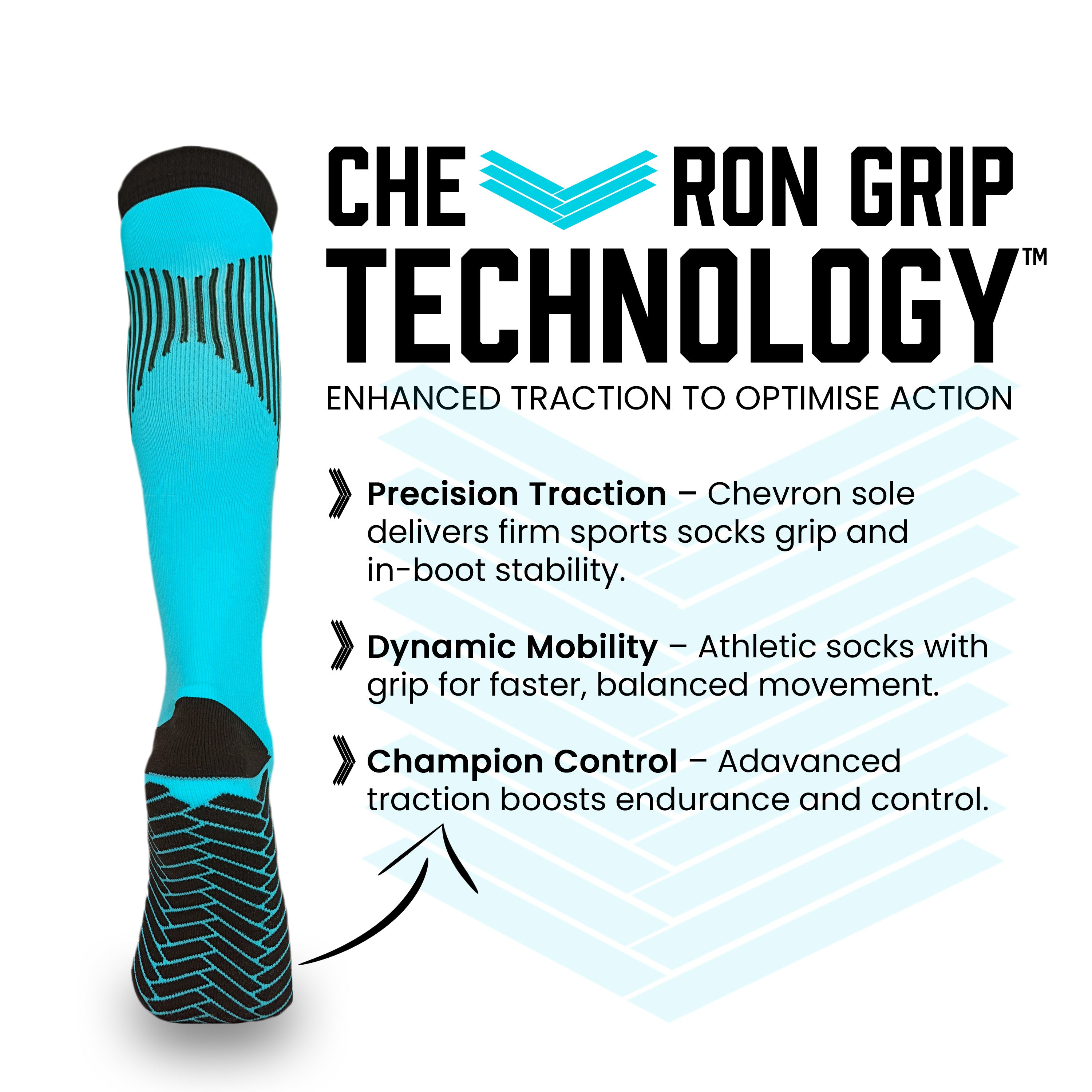 X Series Performance Football Socks Knee High Length Sky Blue