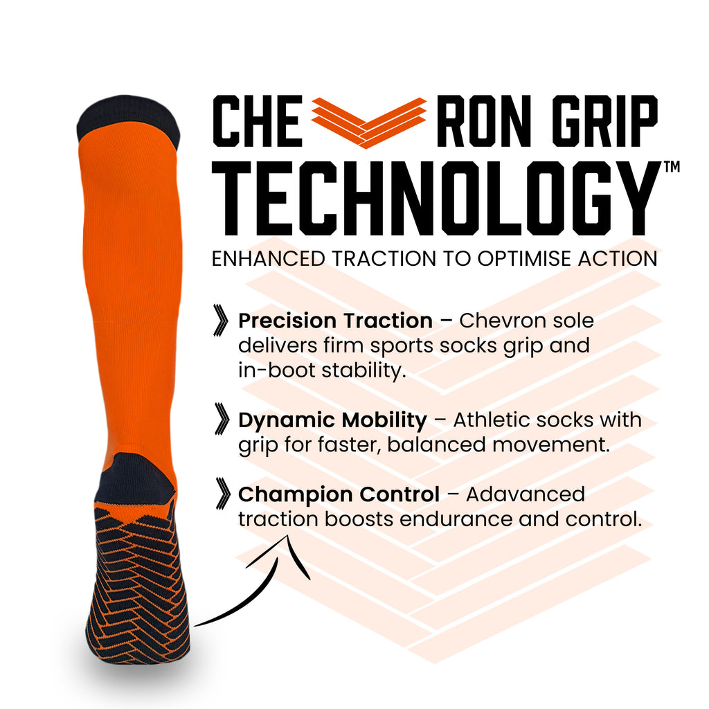 Pack of 3 - Orange | Champion Series Performance Hockey Socks Knee High Length