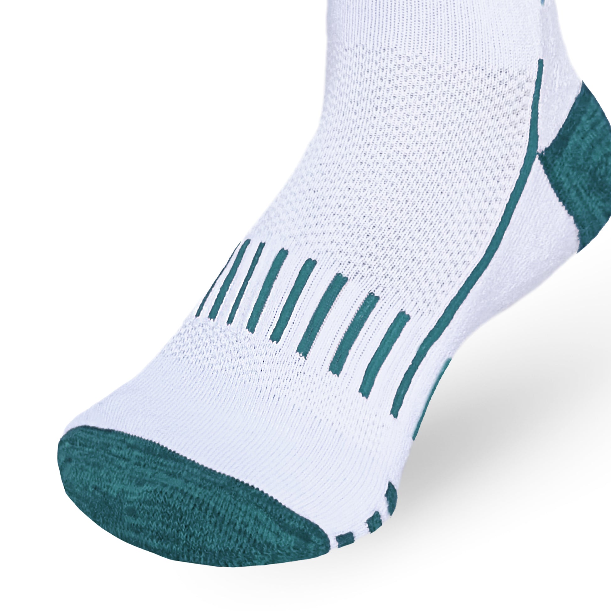 Champion Series Performance Badminton Socks Ankle Length White-Green Mesh image 5