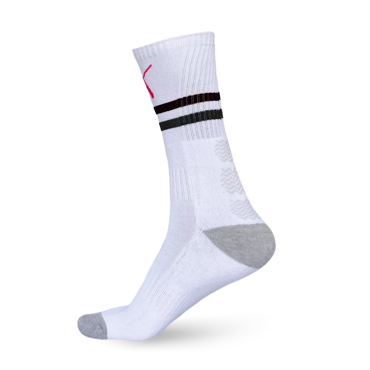 Best tennis socks India, white crew style with black striped design