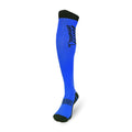 Navy blue knee-high hockey socks, performance fit for players and training
