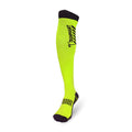 Neon green knee-high hockey socks, performance fit designed for serious athletes.