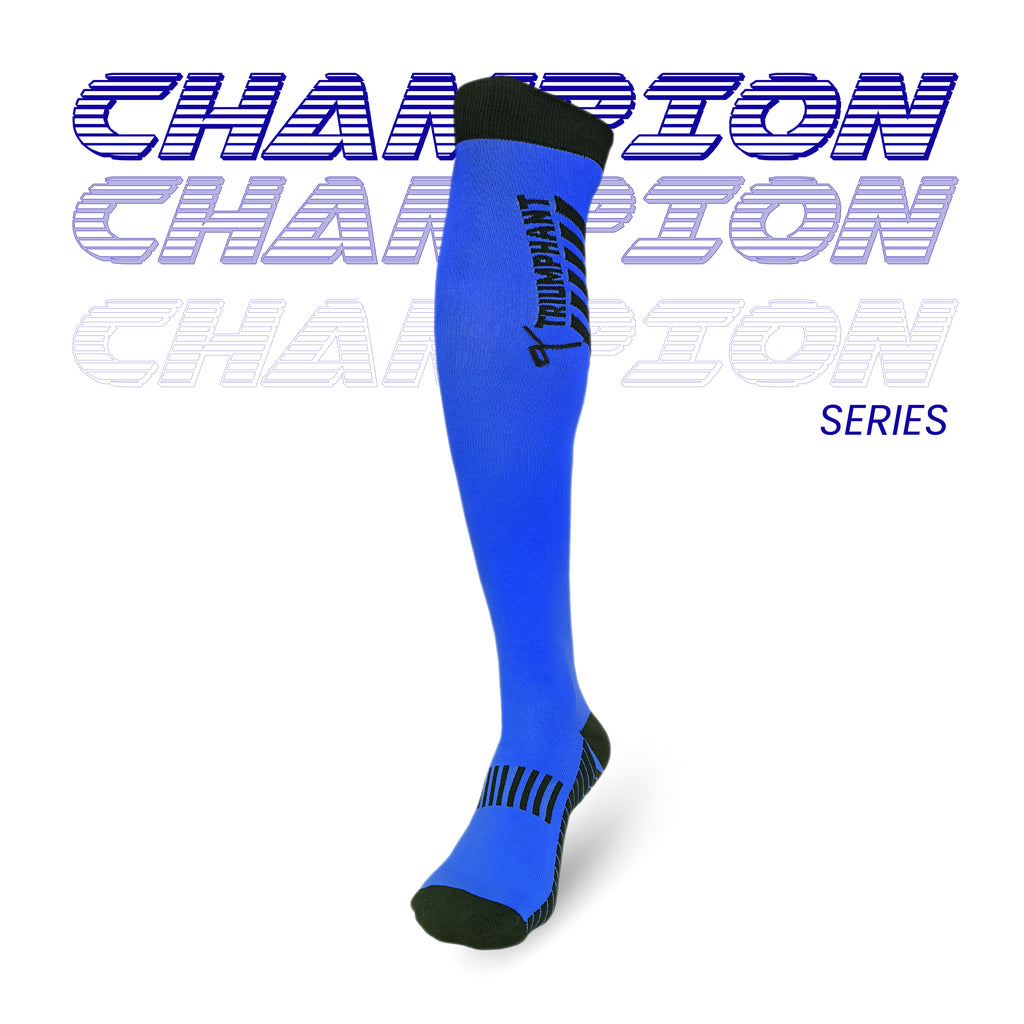 Performance navy blue knee-high hockey socks for athletes, buy online India and UK