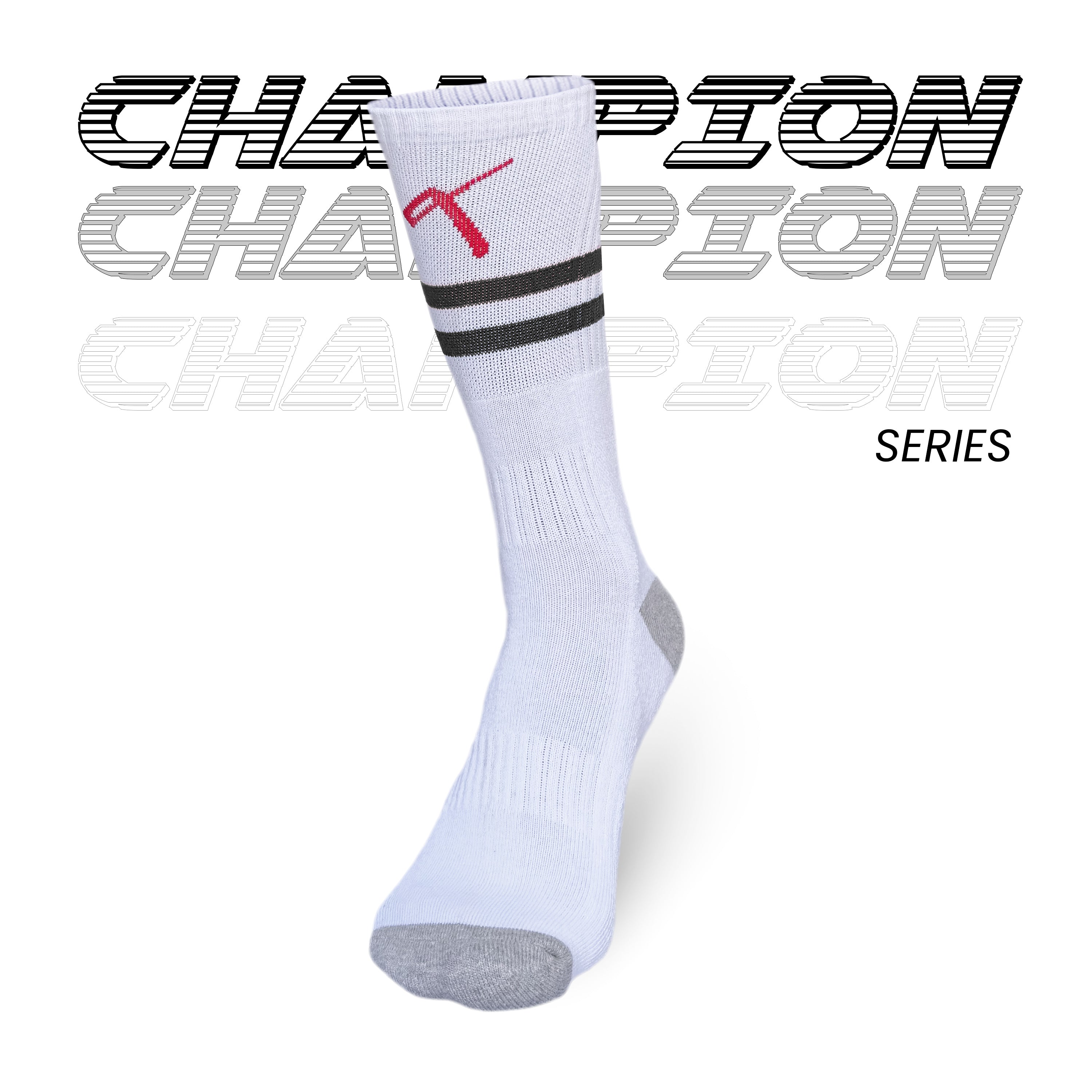 Performance crew tennis socks with black stripes, buy online in India