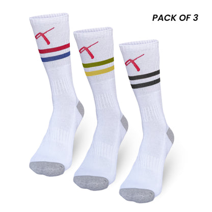 Pack of 3 - Multicoloured | Champion Series Performance Tennis Socks Crew Length